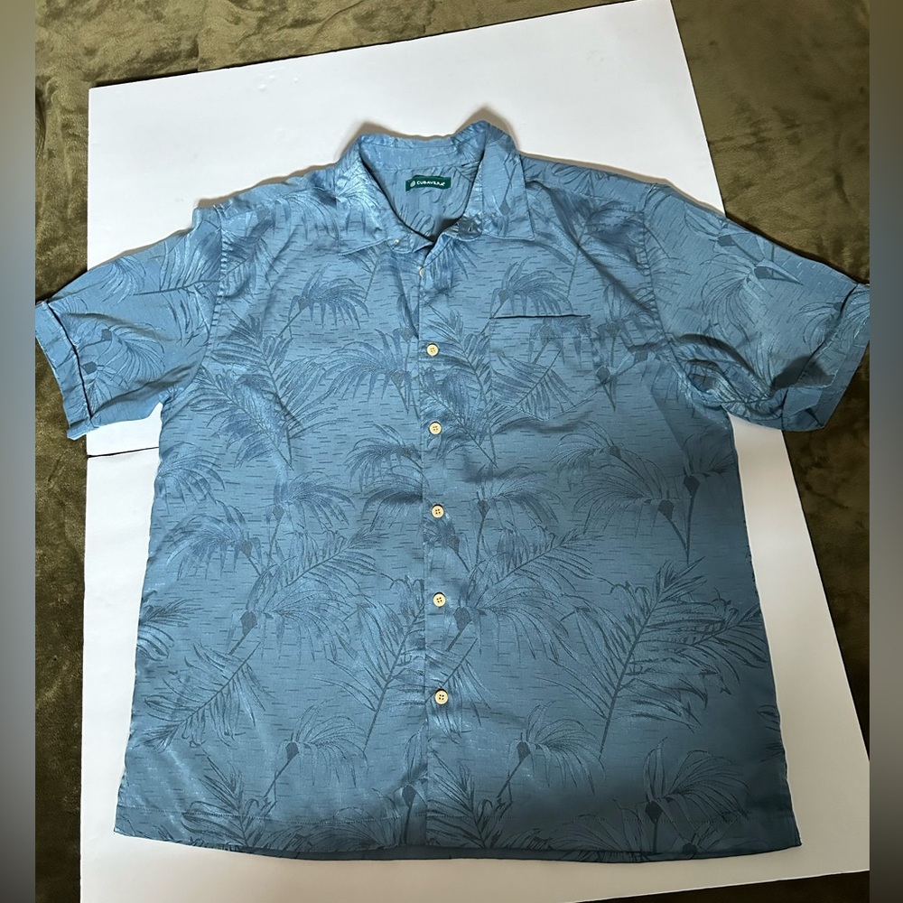 Cubavera mens blue button up shirt